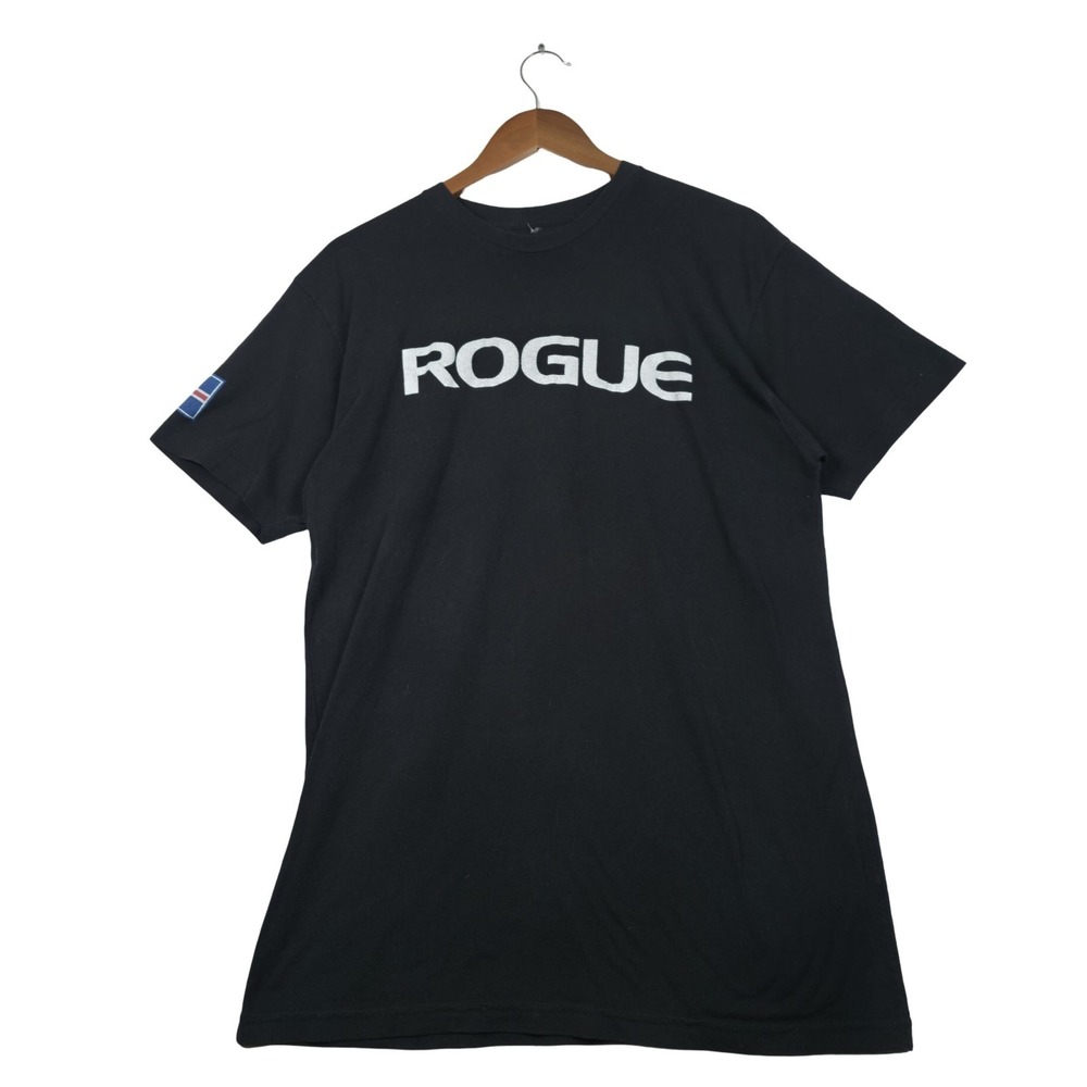 Rogue Fitness Thor Bjornsson Iceland Flag Strongman T-Shirt Black Mens‎ Medium
